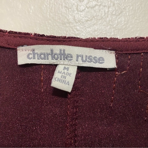 Charlotte Russe Maroon Sequined Velvet Long Sleeve Sparkly Mini Dress Size M - Picture 10 of 10